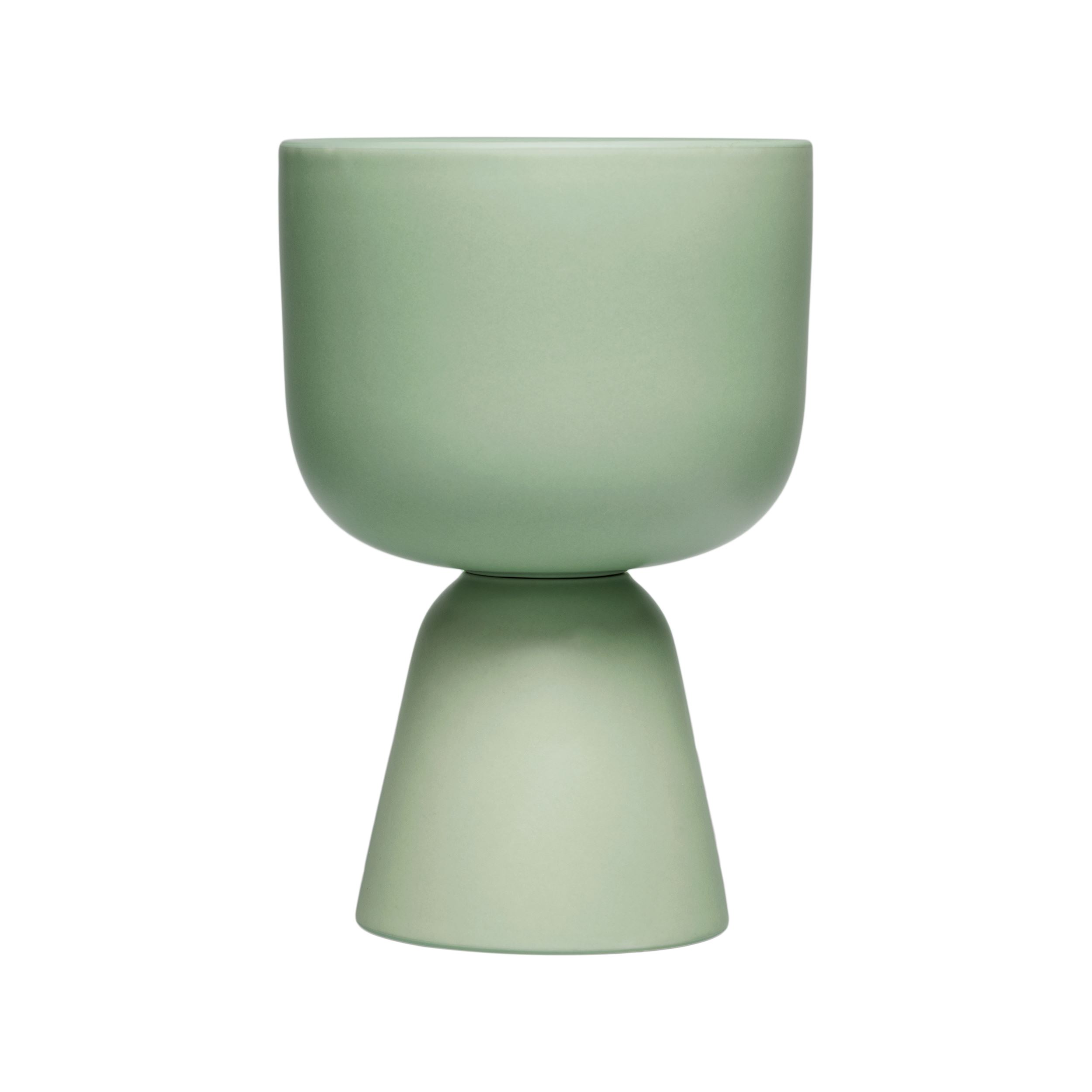 Nappula plant pot matte mint green stemmed S | Iittala